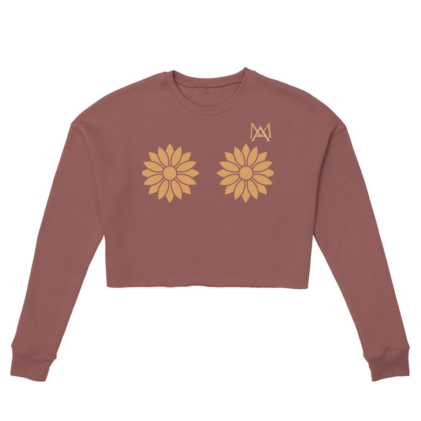 MAGIK APPEARALL Women's Cropped Sweatshirt Double Flower on Front