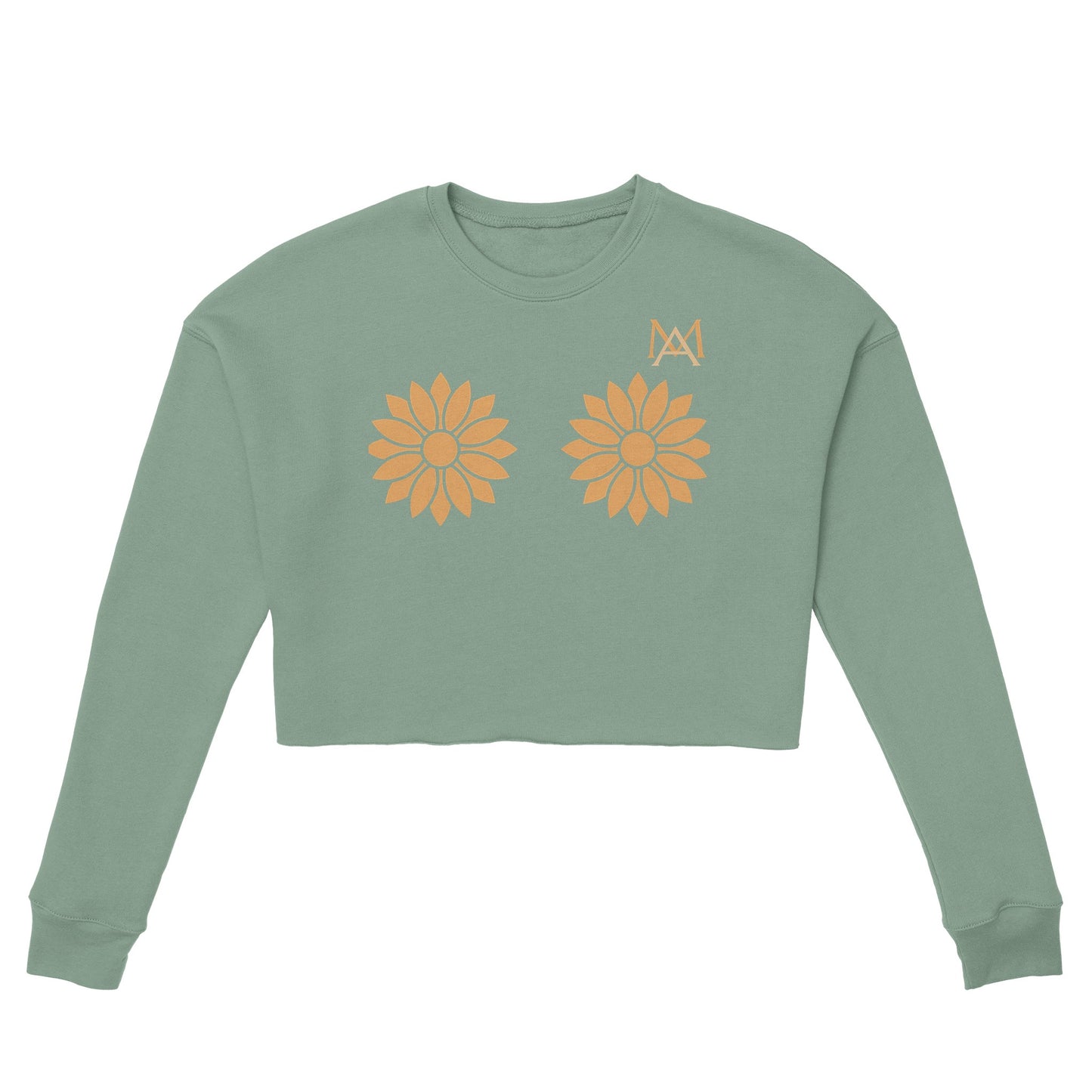 MAGIK APPEARALL Women's Cropped Sweatshirt Double Flower on Front