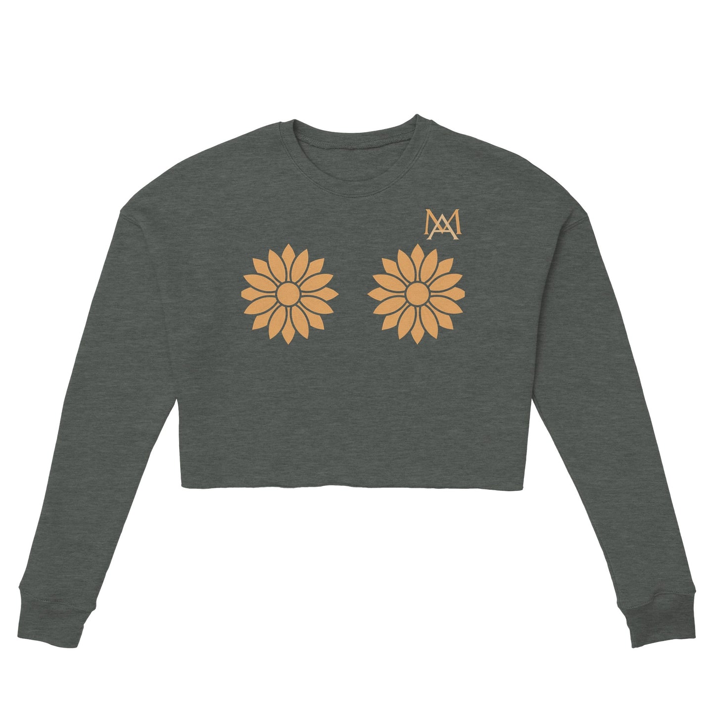 MAGIK APPEARALL Women's Cropped Sweatshirt Double Flower on Front