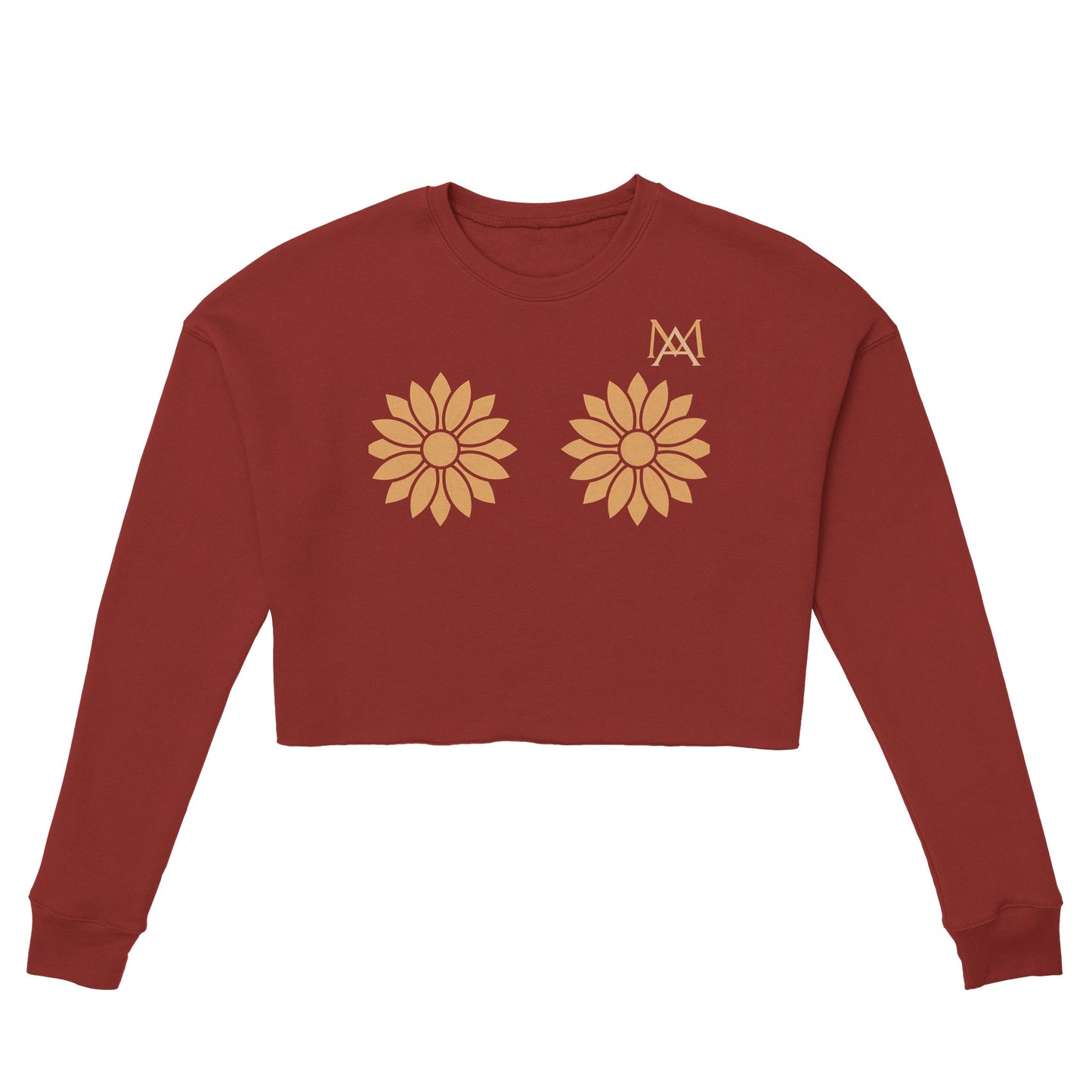 MAGIK APPEARALL Women's Cropped Sweatshirt Double Flower on Front